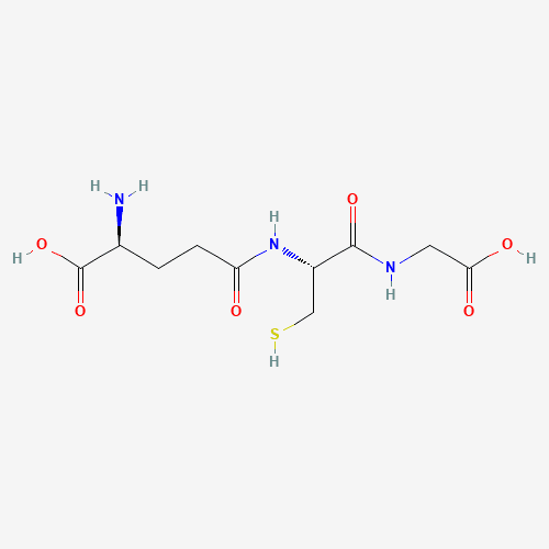 Chemical structure of Glutathione, a tripeptide commonly combined in stacking protocols