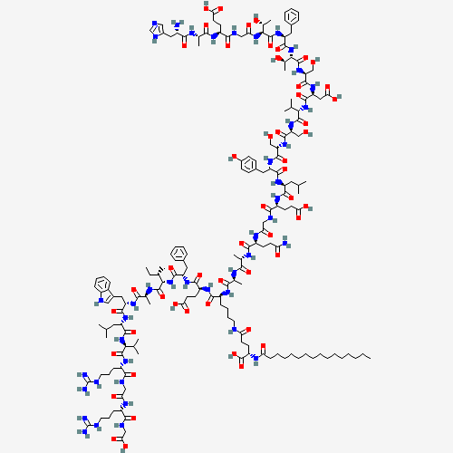 Chemical structure of CJC-1295, a peptide commonly transported by travelers requiring cold chain storage