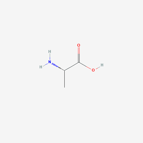 Chemical structure of L-Alanine, the simplest amino acid building block of peptides